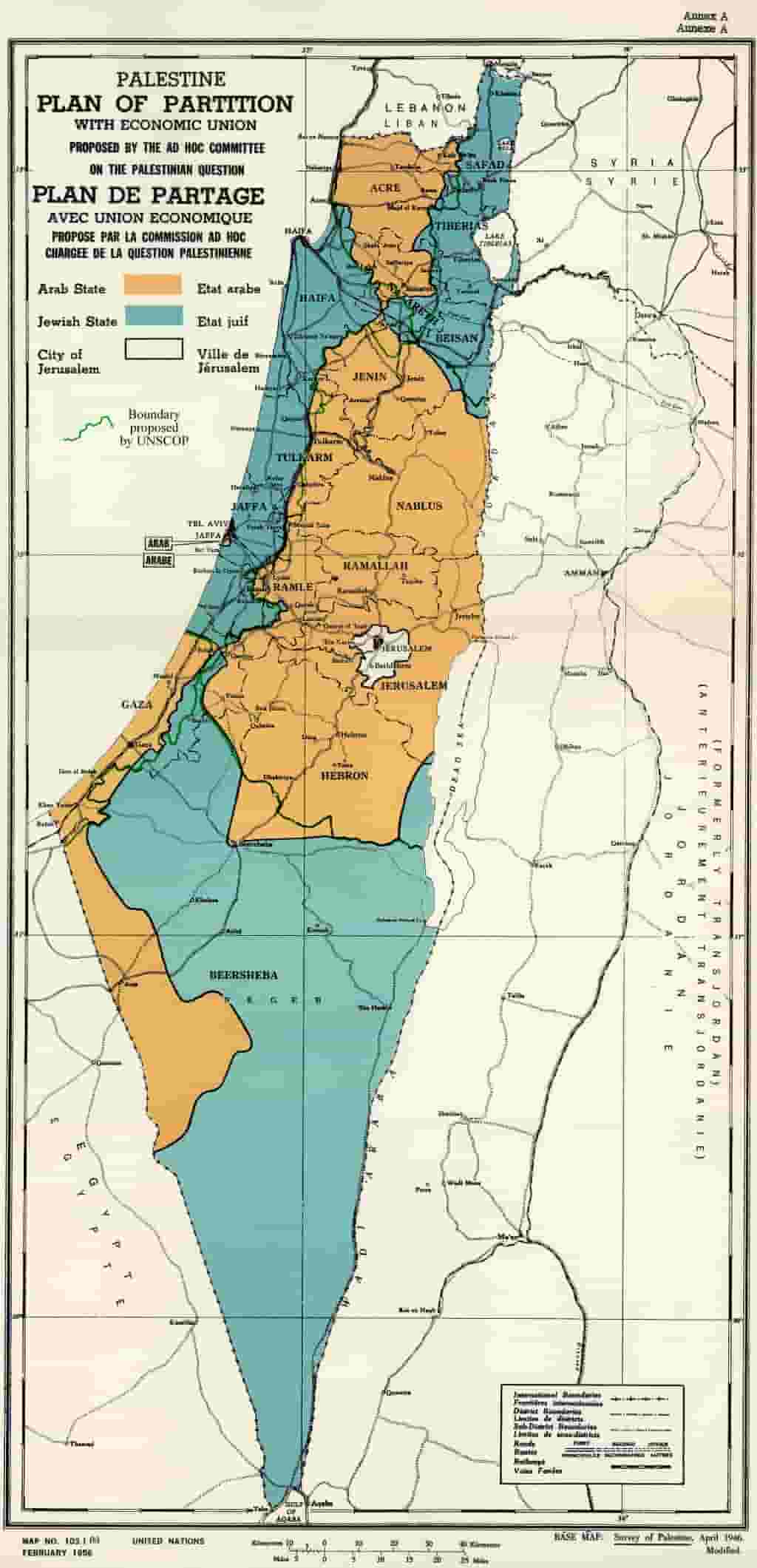 UN_Palestine_Partition_Versions_1947 Anniversary of November 29, 1947 